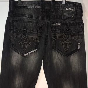 Rock Revival Moe Bootcut Black Jeans SZ 34